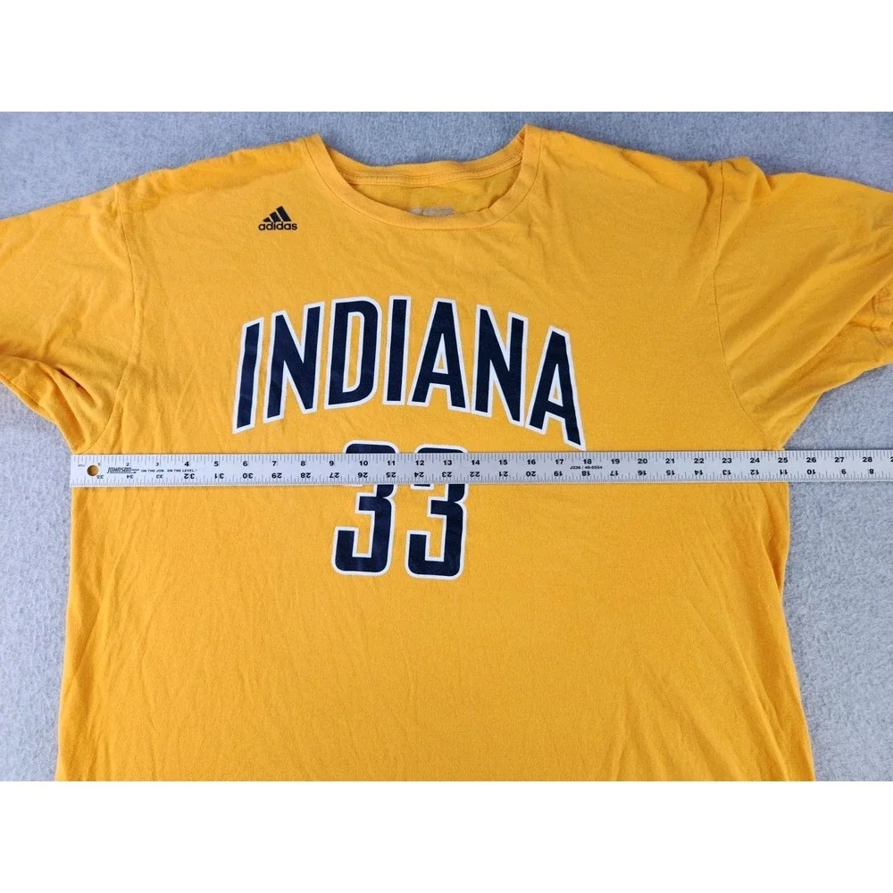Adidas NBA Indiana Pacers SZ 2XL T-shirt #33 TURNER Yellow Jersey Tee Basketball
